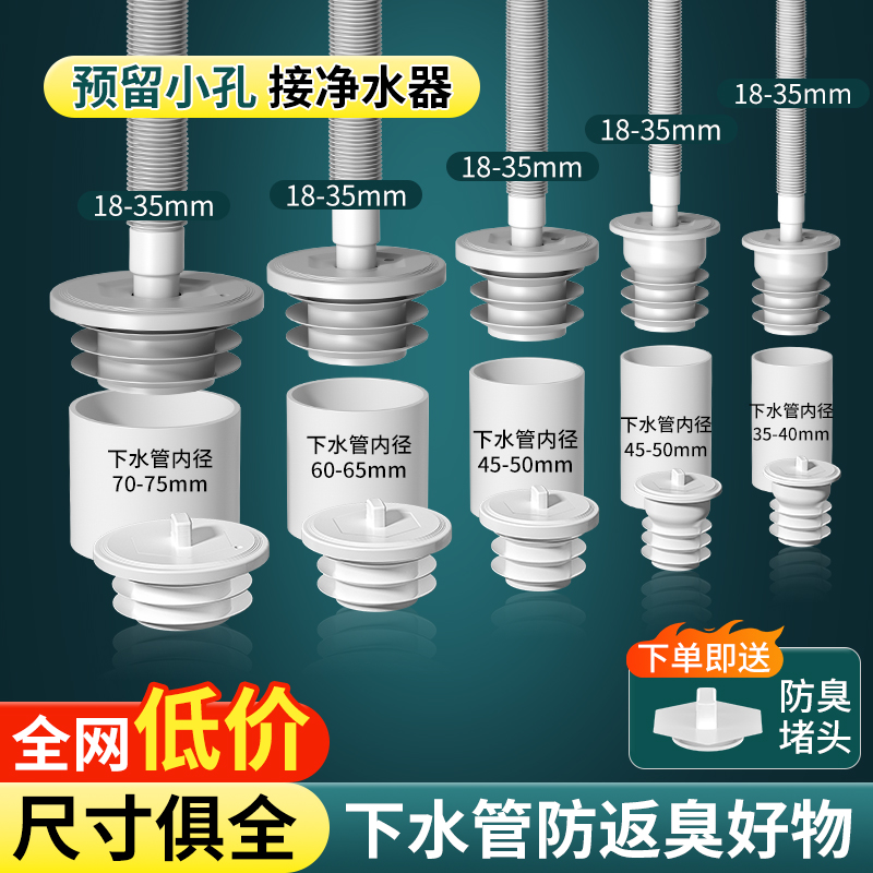 洗衣机下水管防反臭硅胶密封神器