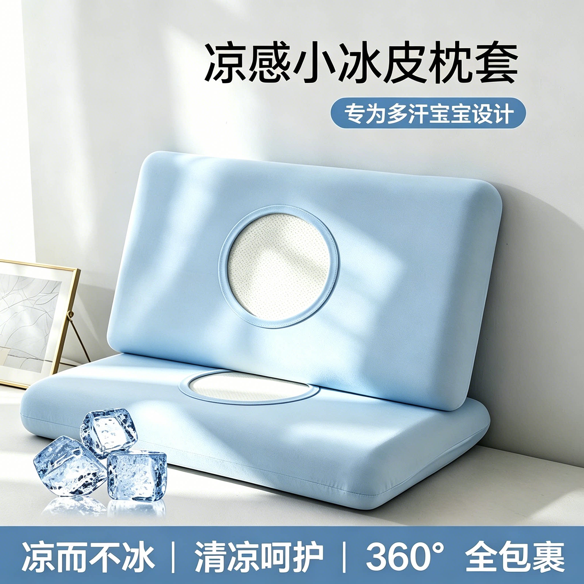 【凉感冰皮枕套】舒适亲肤不出汗