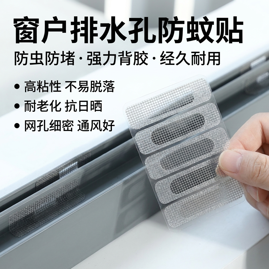 纱窗补洞贴窗户防蚊贴防蚊虫纱窗贴纱网门窗流水孔排水密封条透器