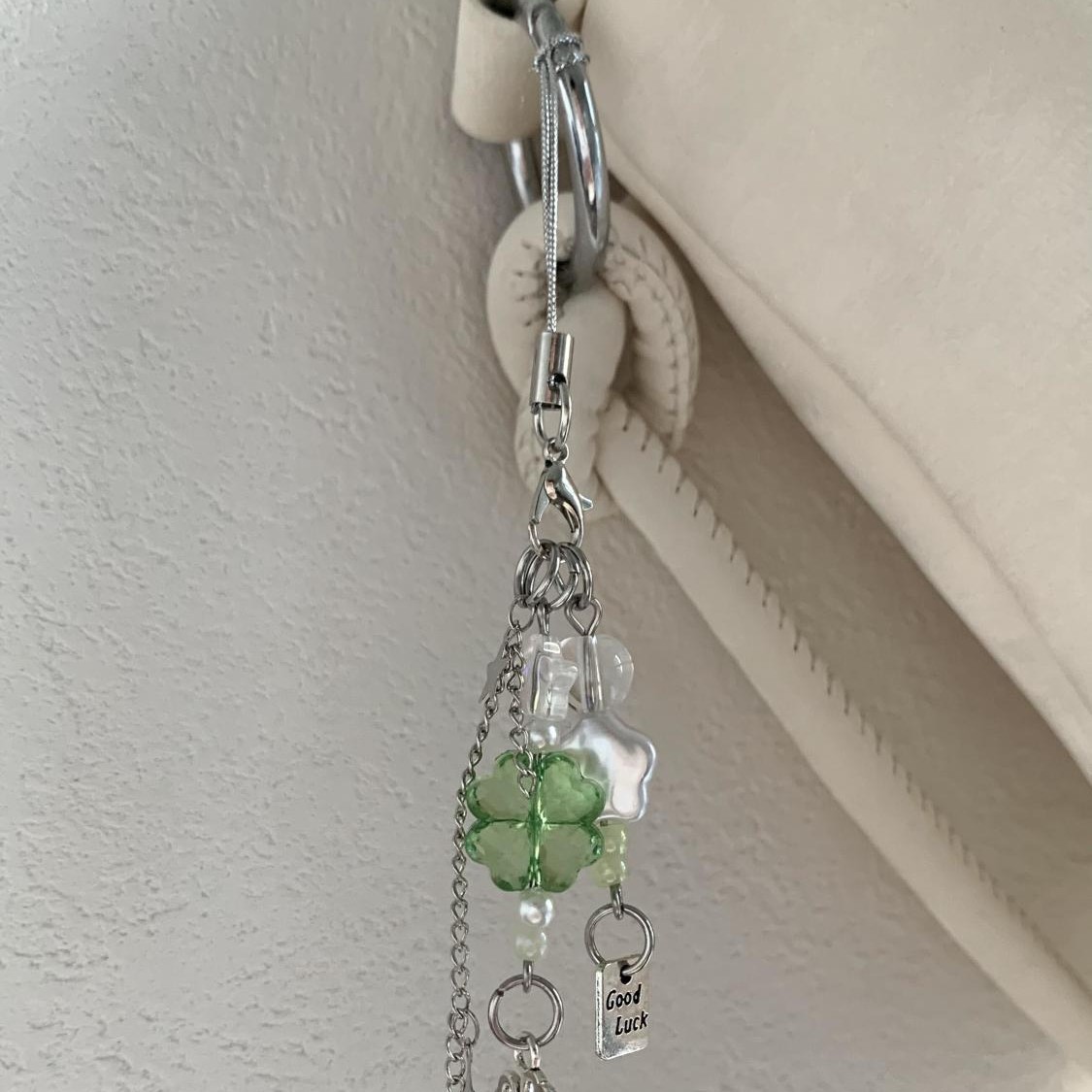 幸运四叶草串珠自制挂饰钥匙扣