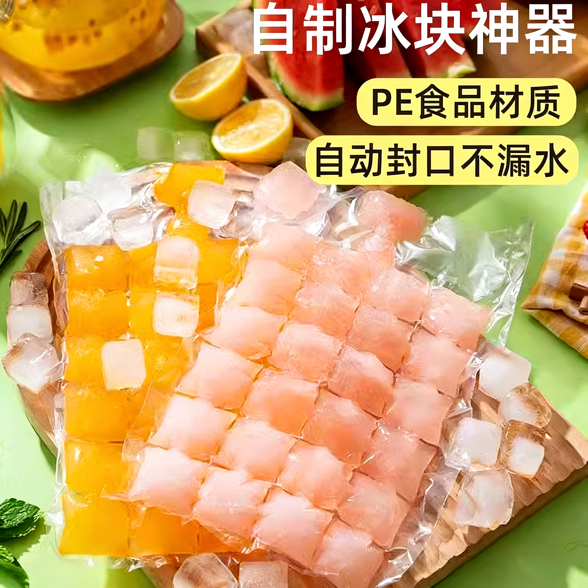 一次性冰袋自封口冰格袋子家用创意密封小制冰盒百香果冻冰块模具