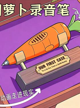 朱迪同款胡萝卜录音笔疯狂动物城卡通随身书写笔文具录音器圆珠笔