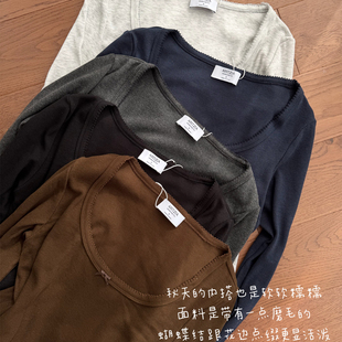 OAK 柔软长袖 DESGIN 日常修身 T恤女 花边领小蝴蝶结