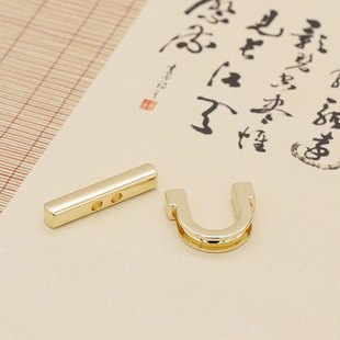 高档金属穿绳对扣配件纽扣女学院风大衣皮草外套勾扣搭扣服装钮扣