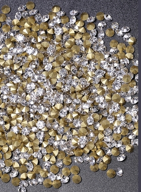 尖底钻美甲白色玻璃水钻1440颗补钻DIY堆钻新娘款指甲闪钻饰品h39