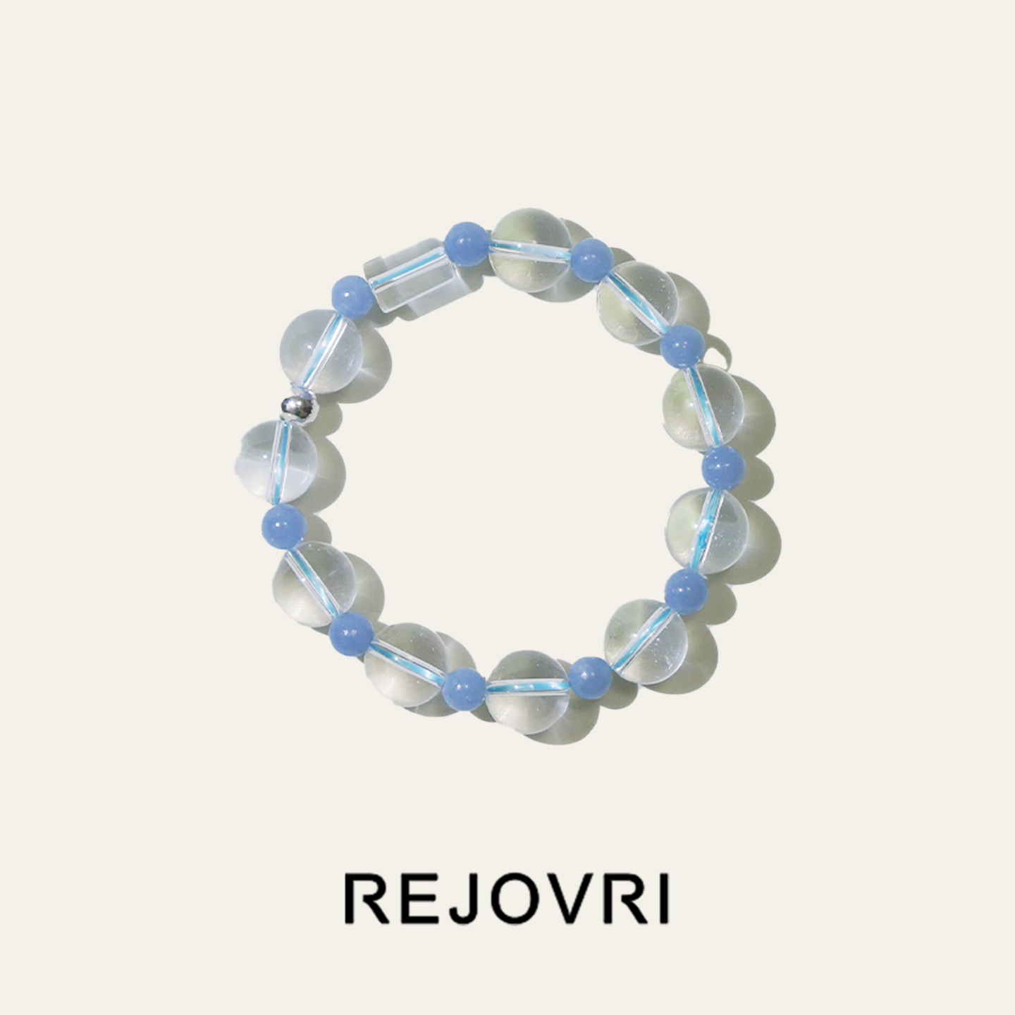 REJOVRI芮觉 【蓝天使】白水晶天使石红能量水晶幸运手链天然水晶