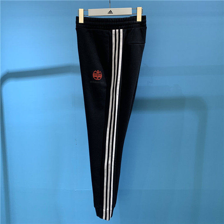Adidas阿迪达斯Neo男裤 薄绒保暖运动休闲三条纹长裤 H52971