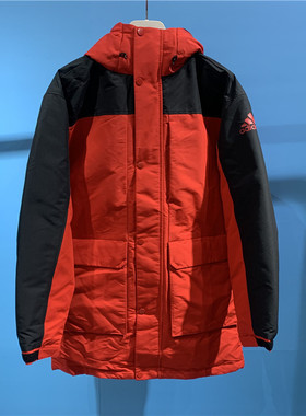 阿迪达斯长款羽绒服男装女装秋季新款运动棉服情侣外套GN9834