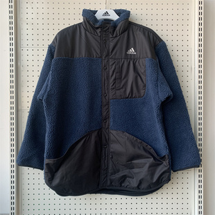 Adidas H40902 阿迪达斯男子羊羔绒拼接保暖运动夹克外套