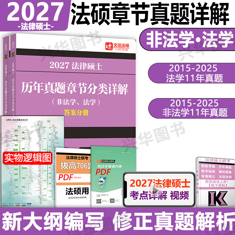 现货】2027文运华成法硕历年真题章节分类详解 非法学 法学通用 27考研法律硕士联考法硕分章节真题搭基础配套练习刑法考试分析