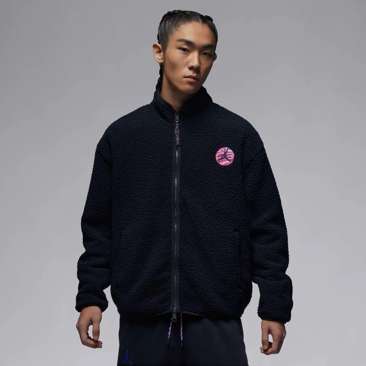 耐克Nike Jordan男立领仿羊糕绒保暖宽松夹克外套FV4017-010