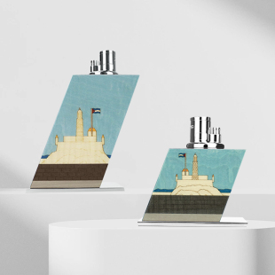 大容量雪茄打火机 法国Elie 哈瓦那莫洛灯塔 打火机 家用 Bleu台式