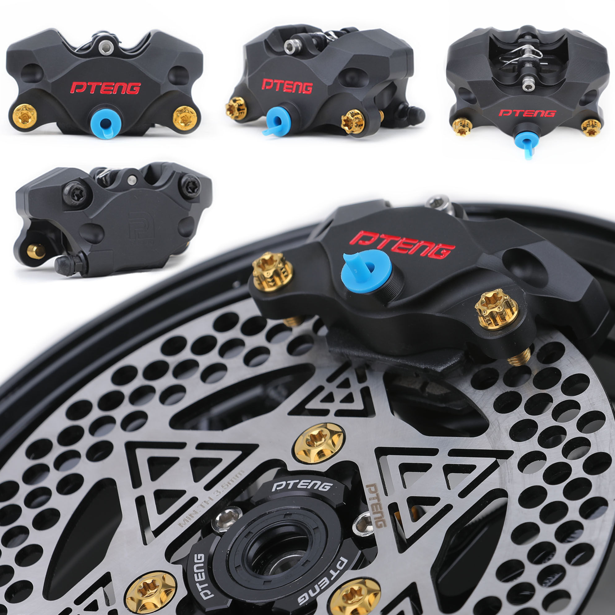 PTENG适用小牛N1SMQIU+B安装电动车摩托车对二活塞PT22后螃蟹卡钳