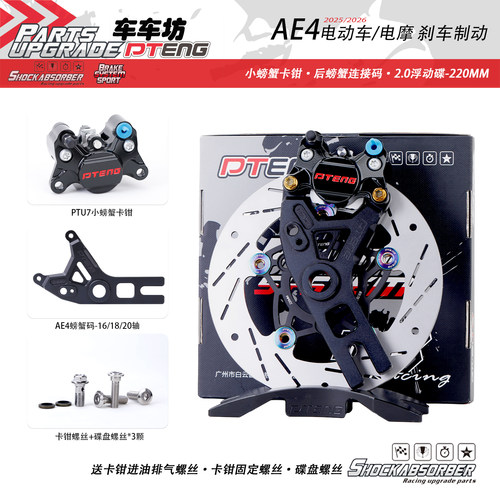 PTENG电动车卡钳碟盘AE4制动套装
