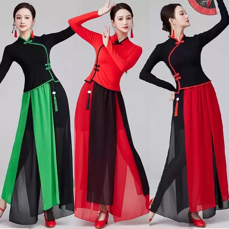 民族风广场舞服装团队服雪纺秧歌服2026新款舞蹈服女表演出服套装