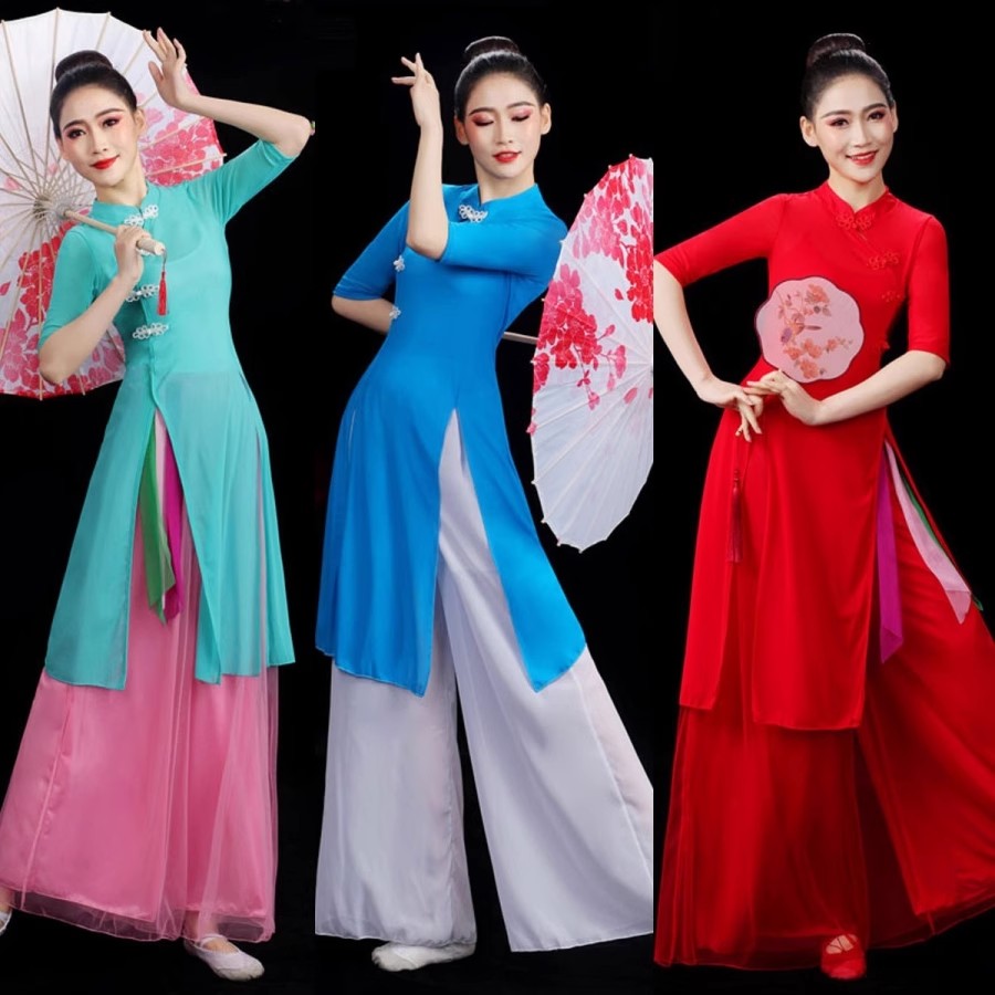 新款女民族风秧歌服套装三件套