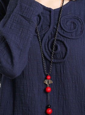 长款复古民族风挂饰百搭毛衣链