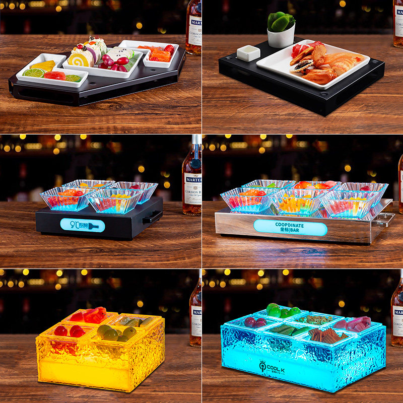 酒吧ktv果盘商用四格六格茶点零食干果小吃碟点心坚果分格小食架