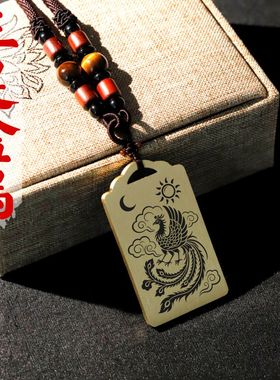 三足金乌吊坠项链挂件挂坠饰吊牌