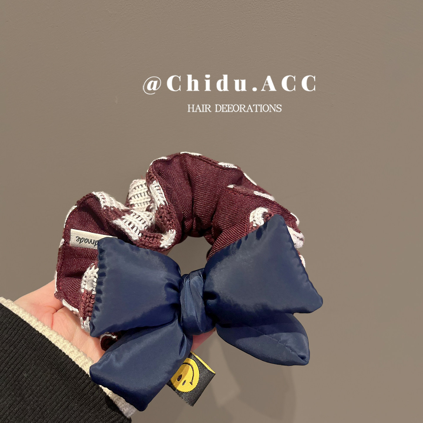 蝴蝶结条纹针织毛线大肠发圈女高级感洋气时尚头绳扎头皮筋丸子头,饰品/流行首饰/时尚饰品新,发饰,淘宝优惠券,粉丝福利购,淘宝优惠卷