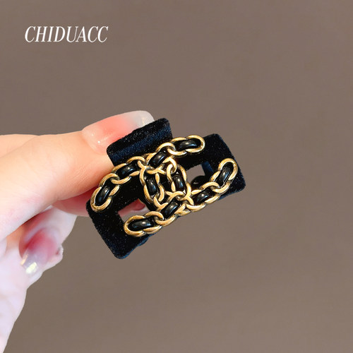 侈度饰品CC金丝绒抓夹