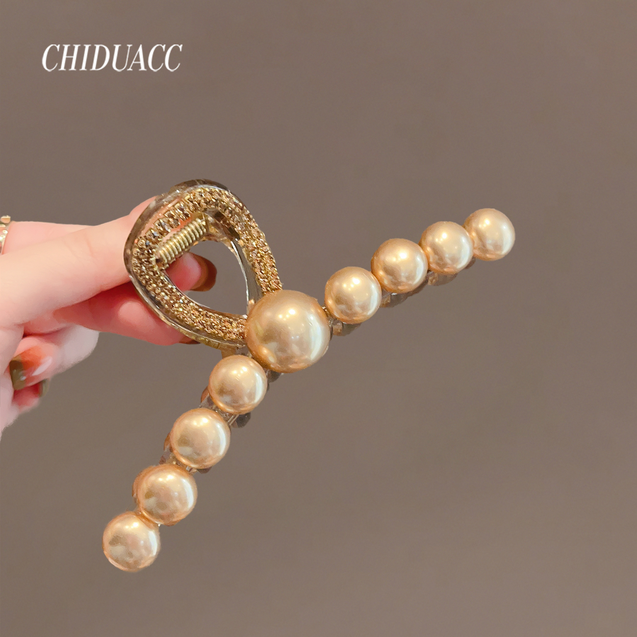 侈度饰品珍珠大号抓夹