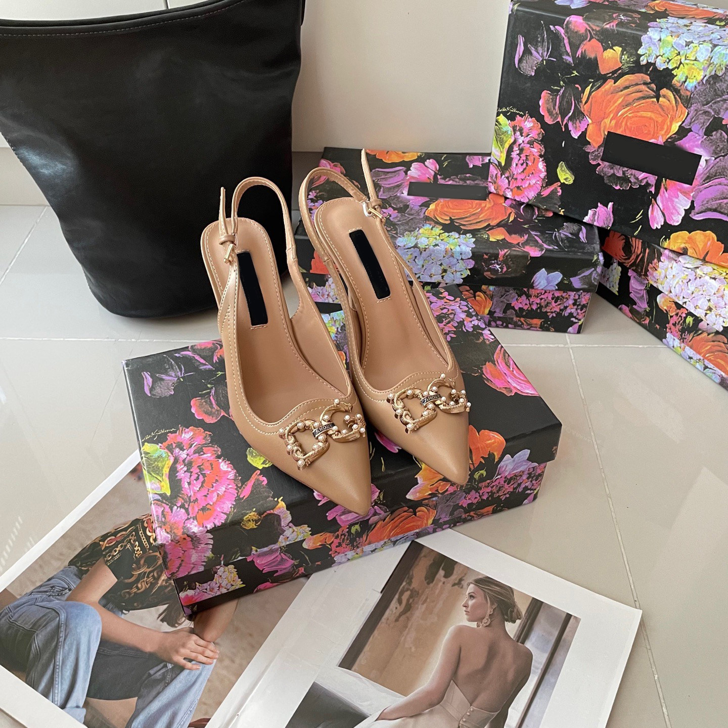 thumbnail for Sun Dg Lace Rhinestone High Heels for Women, Summer Thin Heel Pointed Toe 6cm Mesh Breathable Closed-Toe Sandals, Bridesmaid Wedding Shoes