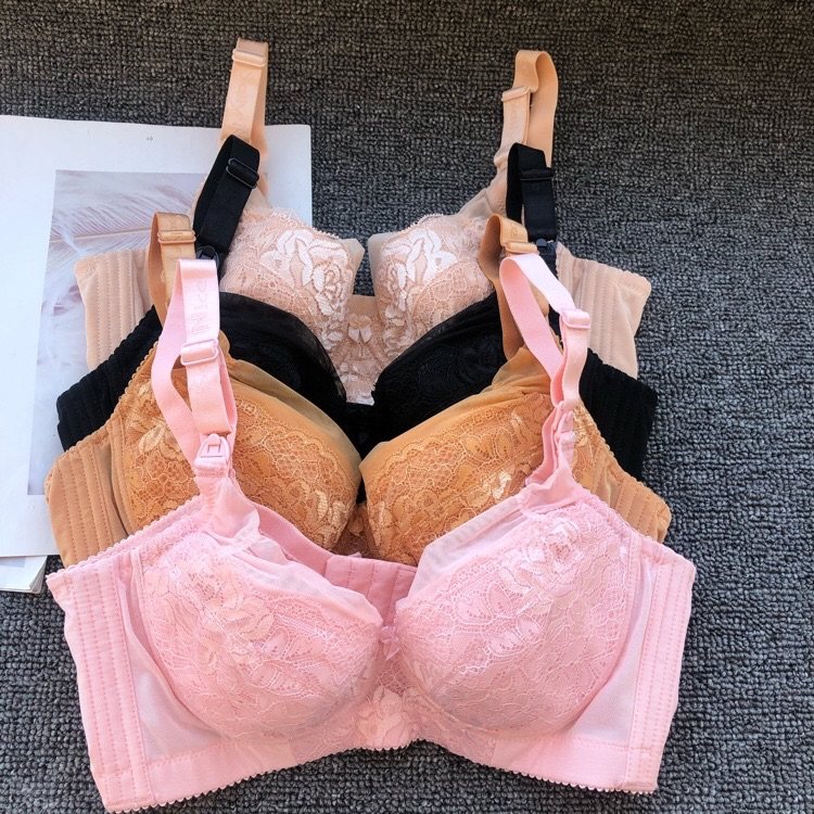 哺乳薄款性感蕾丝边女士文胸罩内衣女有钢圈55525