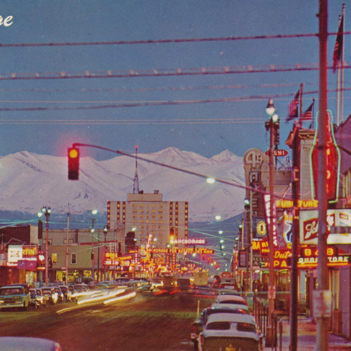 A858美国阿拉斯加州风光复古摄影老照片明信片插画人文图片素材