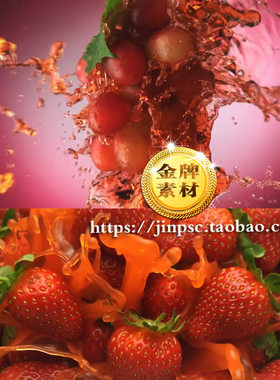 水果美食水果广告草莓菠萝蓝莓橙子苹果水果特效高清动态视频素材