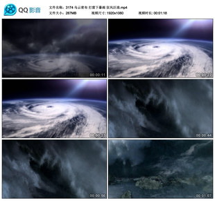 乌云密布 打雷下暴雨 狂风巨浪 海啸 宇宙星云 高清实拍视频素材