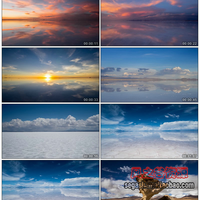 延时摄影 超美自然风光水天一色 海天空云雪山LED高清视频素材