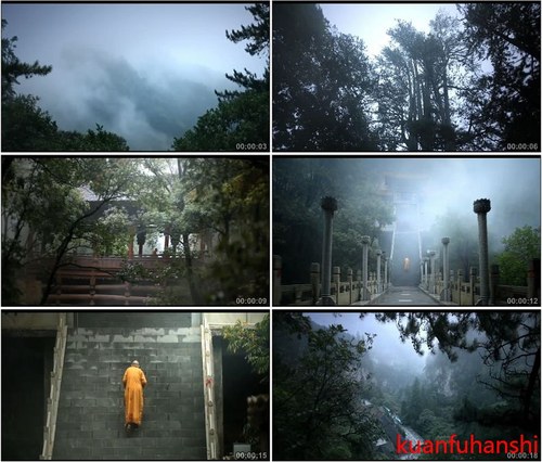 山西空云雾云松和尚僧侣出家人高清实拍视频素材