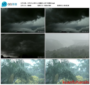 阴云密布乌云翻滚 天气变化 森林树林 下雨暴雨 高清实拍视频素材