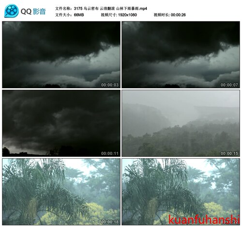 阴云密布乌云翻滚 天气变化 森林树林 下雨暴雨 高清实拍视频素材