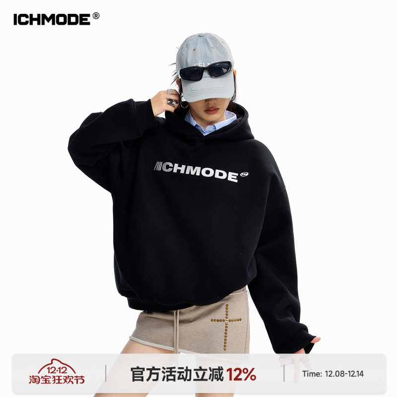 美式复古连帽卫衣女宽松上衣