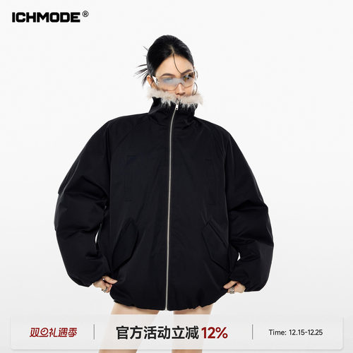 美式毛领防寒立领棉服女新款