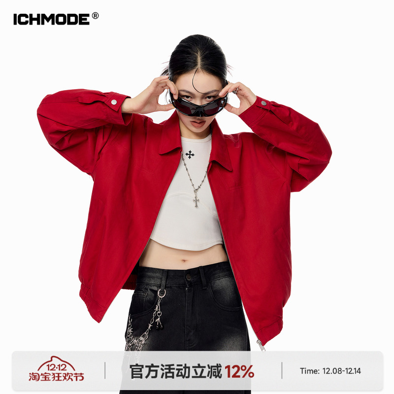 美式工装外套女复古夹克上衣