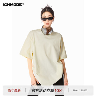 重磅300g纯色短袖 美式 t恤女夏季 新款 上衣 ICH 宽松百搭半袖 MODE