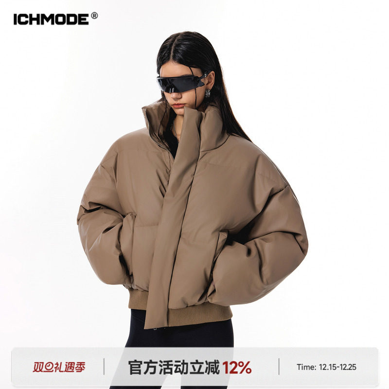 美式立领短款高级棉服女新款