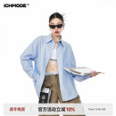 MODE 女夏季 美式 衬衫 慵懒宽松衬衣百搭流行上衣外套 复古长袖 ICH