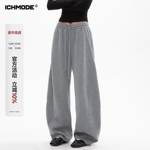 加绒卫裤 运动裤 弯刀裤 MODE 子 宽松阔腿休闲裤 美式 新款 ICH 女春季