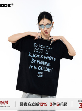 ICH MODE【1/4 官方叠加2件5折起】美式字母印花速干T恤女春短袖