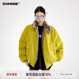 百搭工装 ICH 毛领座山雕棉服女冬季 美式 棉外套防寒加厚棉袄 MODE