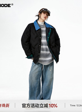 ICH MODE 美式复古棉服夹棉外套女款秋冬季轻薄棉衣棉袄夹克新款