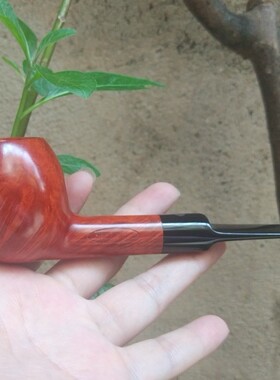 全新老斗80年代意大利银标老mastro de paja石楠木苹果烟斗3M烟道