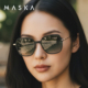 韩国MASKA墨镜透明高级感渐变浅色大脸防紫外线太阳镜Free2 Rosa