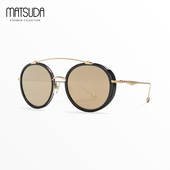 日本MATSUDA松田眼镜墨镜男女纯钛超轻大脸水银反光太阳镜M3044