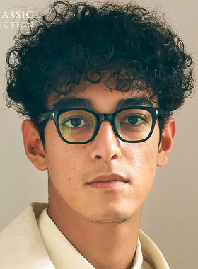 日本BJ CLASSIC眼镜框男款赛璐珞全框小脸黑色商务复古眼镜架F-99