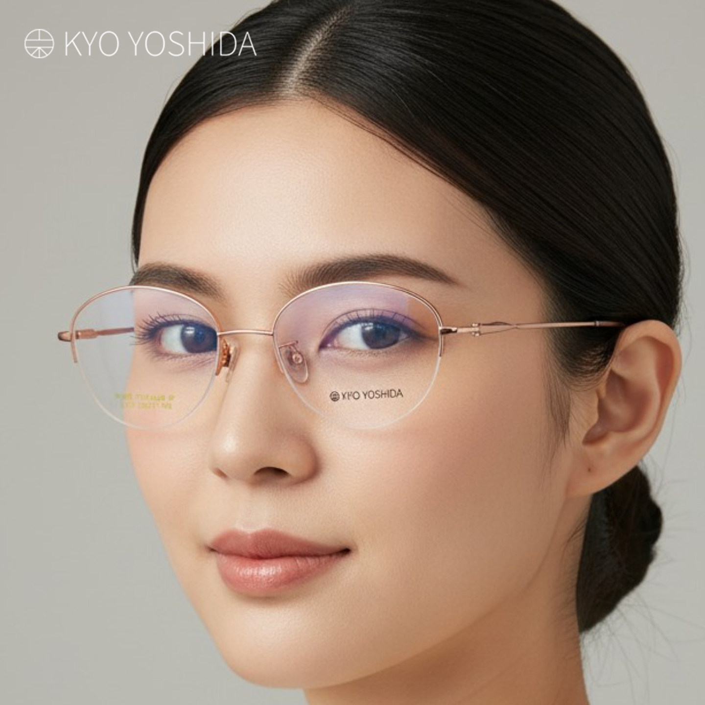 吉田京眼镜框女款纯钛超轻半框小脸高智感钛架小框日系眼镜架U217